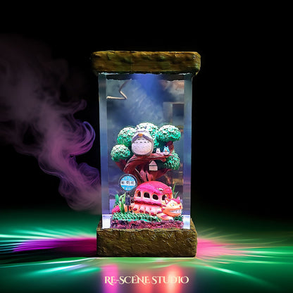 Totoro Resin Lamp, handcrafted epoxy resin LED lamp