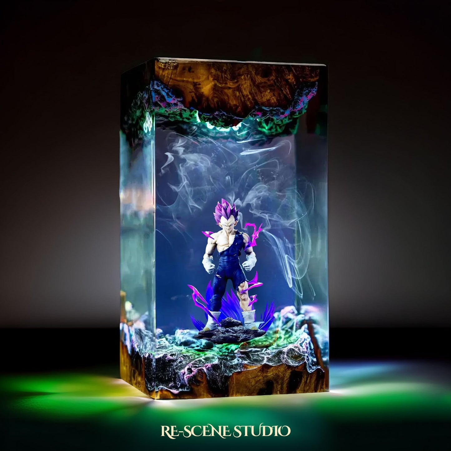 Vegeta Ultra Ego Resin Lamp - Dragon Ball Super Multicolor / Size M – Handmade Resin Lamp by Rescene Studio | Rescene Studio