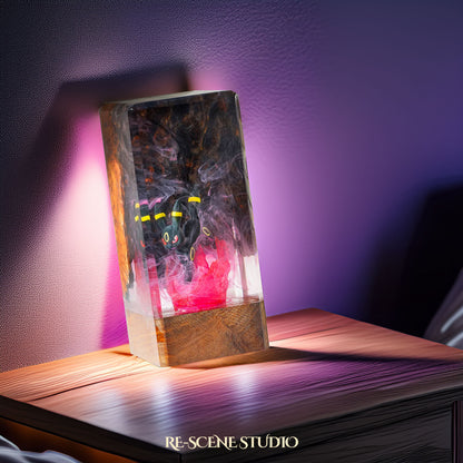 Umbreon Resin Epoxy Lamp Multicolor / Size XL: 16 x 7 x 7 (cm) – Handmade Resin Lamp by Rescene Studio | Rescene Studio