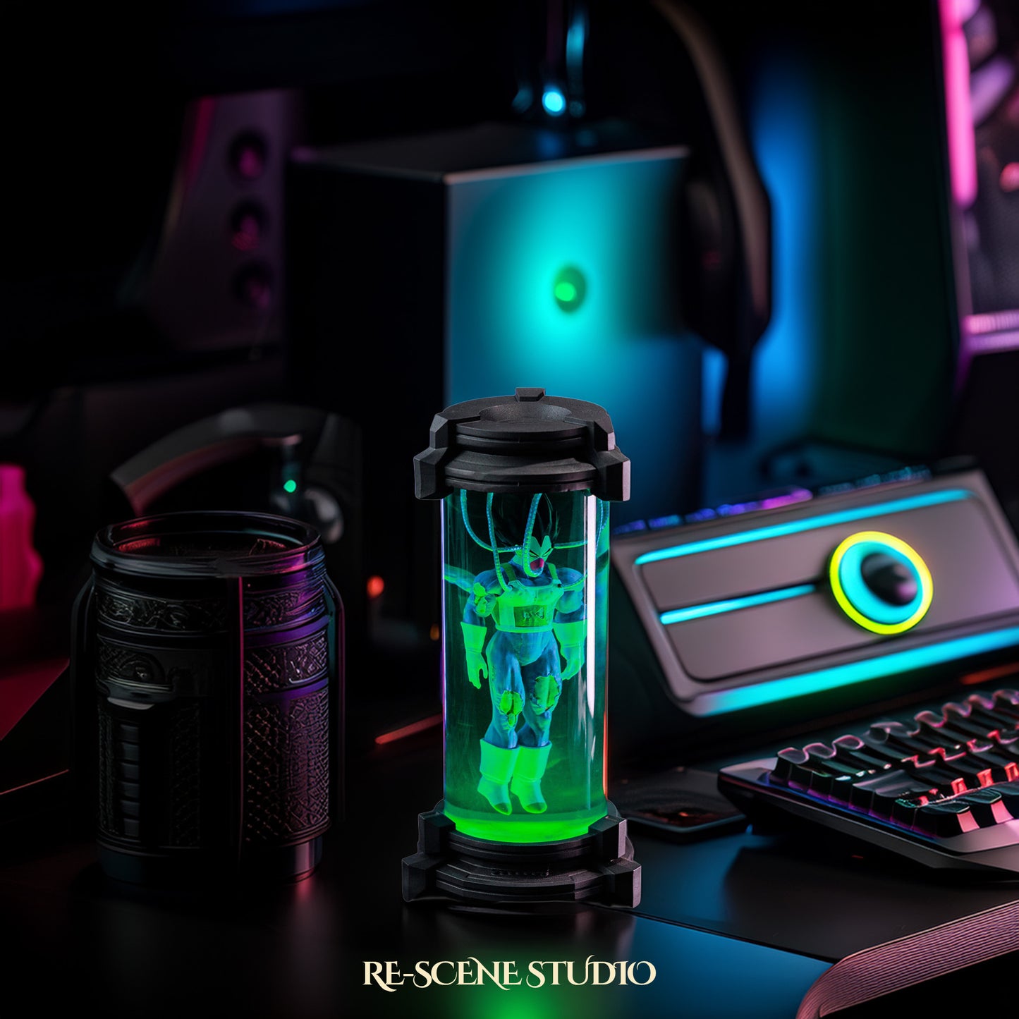 Vegeta Healing Pod Resin Epoxy Lamp Multicolor / Size XL: 19 x 9 x 9 (cm) – Handmade Resin Lamp by Rescene Studio | Rescene Studio