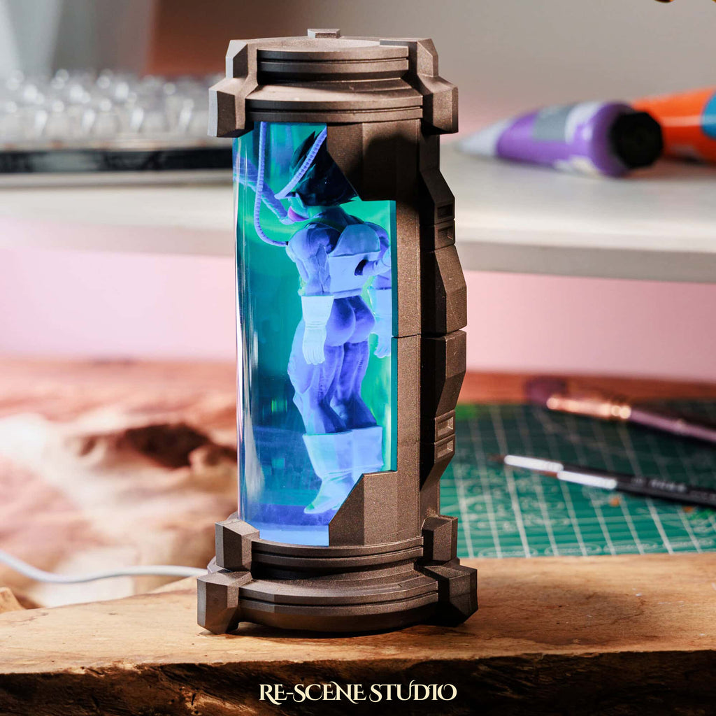 Vegeta Healing Pod Resin Epoxy Lamp Multicolor / Size XL: 19 x 9 x 9 (cm) – Handmade Epoxy Resin Lamp by Rescene Studio | Rescene Studio