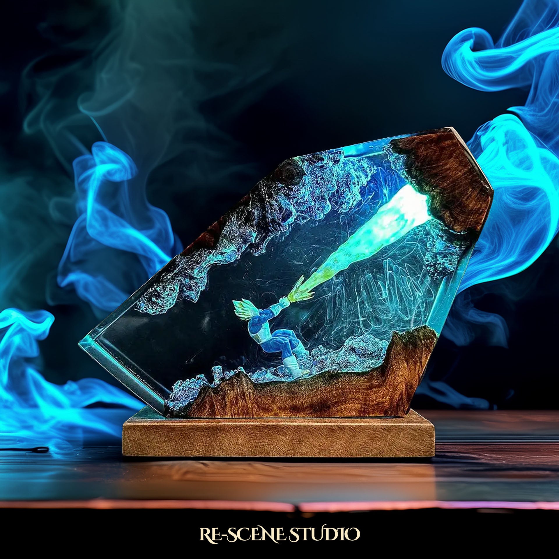 Vegeta Resin Epoxy Lamp Multicolor / Size M: 16 x 10 (cm) – Handmade Epoxy Resin Lamp by Rescene Studio | Rescene Studio