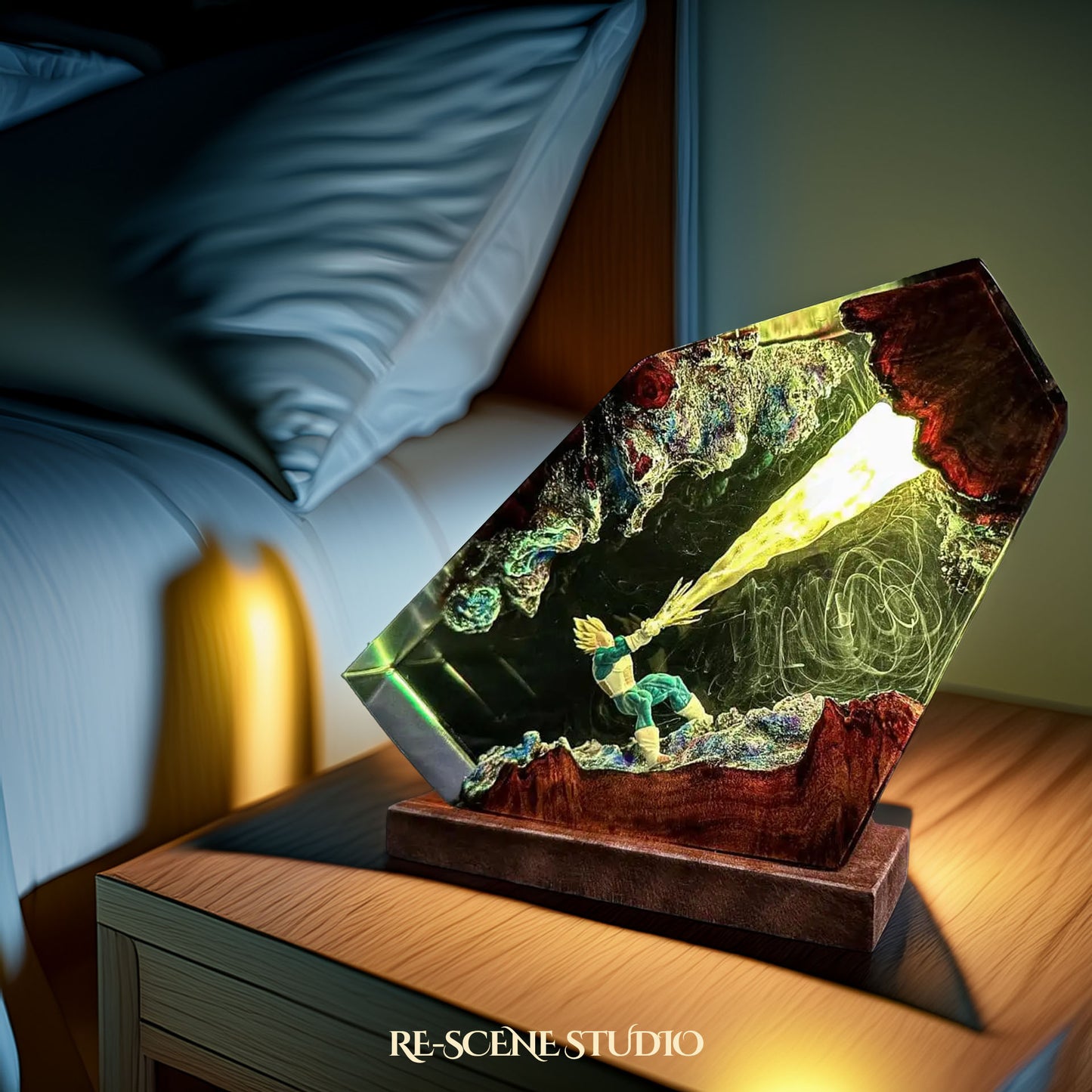 Vegeta Resin Epoxy Lamp Multicolor / Size M: 16 x 10 (cm) – Handmade Resin Lamp by Rescene Studio | Rescene Studio