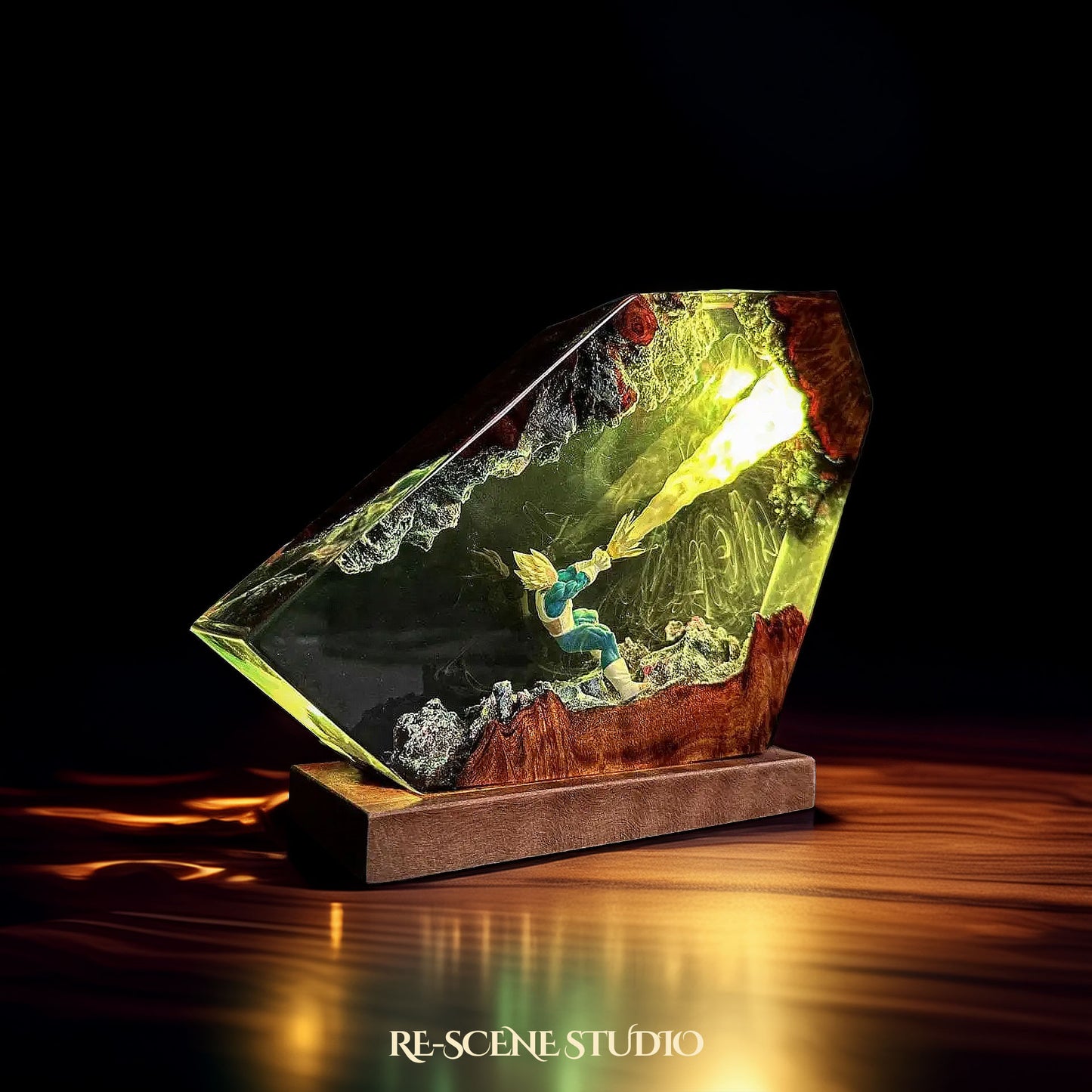 Vegeta Resin Epoxy Lamp Multicolor / Size M: 16 x 10 (cm) – Handmade Resin Lamp by Rescene Studio | Rescene Studio