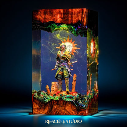 V.erso Resin Lamp — Closeup Detail | Original Epoxy Resin Sculpture with Built-in LED Glow