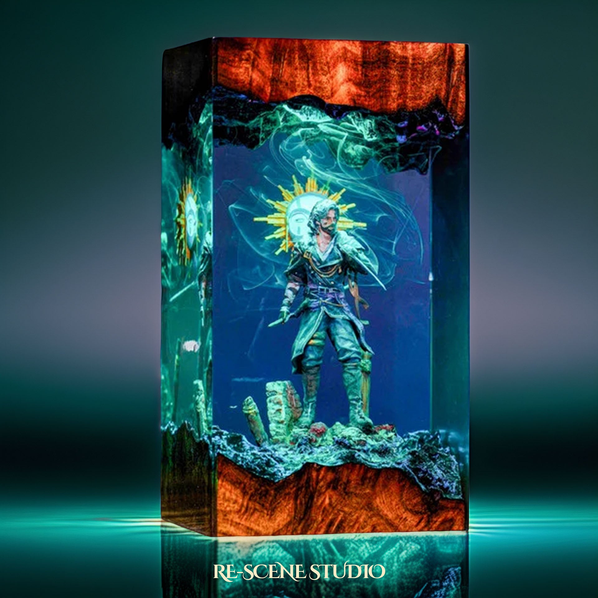 V.erso Resin Lamp — Handcrafted Epoxy Resin LED Lamp | Unique Ambient Decor & Collector's Gift