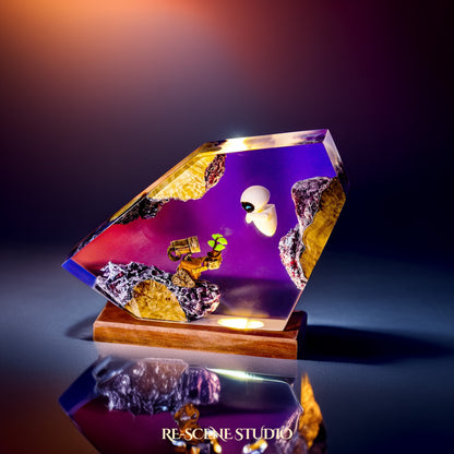 WALL-E and EVE Resin Lamp - WALL-E