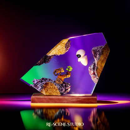 WALL-E and EVE Resin Lamp - WALL-E