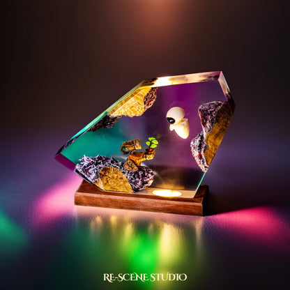 WALL-E and EVE Resin Lamp - WALL-E