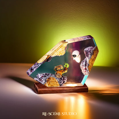 WALL-E and EVE Resin Lamp - WALL-E