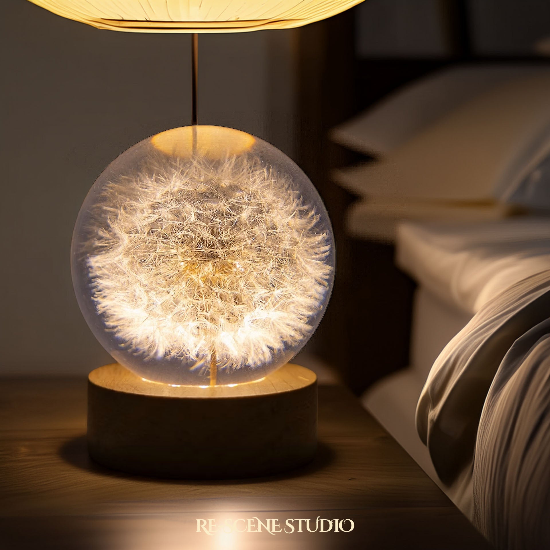 Wishing Dandelion Globe Resin Lamp Multicolor / Size XL – Handmade Epoxy Resin Lamp by Rescene Studio | Rescene Studio