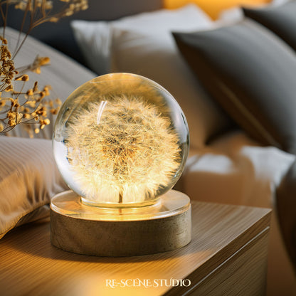 Wishing Dandelion Globe Resin Lamp Multicolor / Size XL – Handmade Resin Lamp by Rescene Studio | Rescene Studio