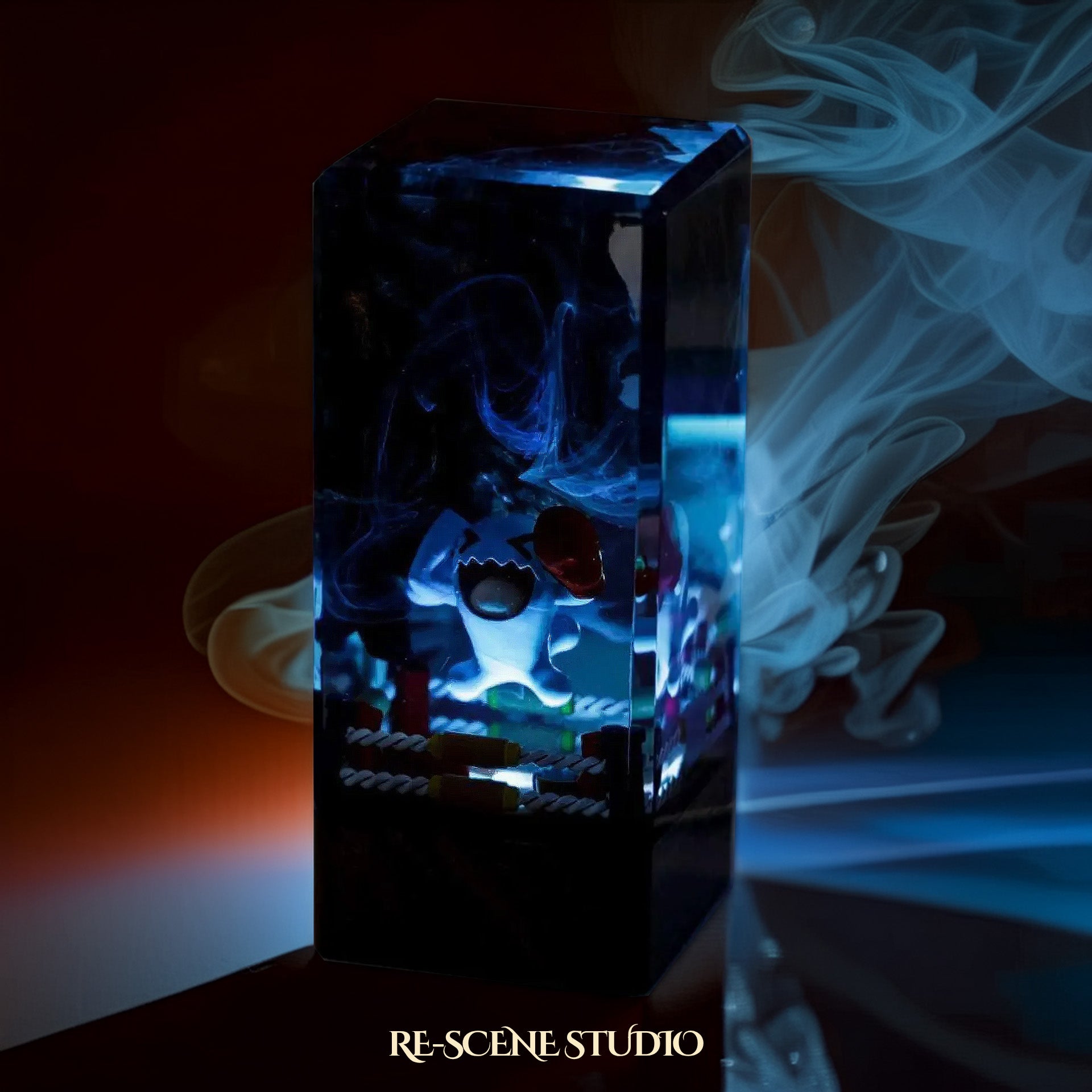 Wobbuffet Resin Epoxy Lamp Multicolor / Size XL: 8.5 x 8.5 x 16 (cm) – Handmade Epoxy Resin Lamp by Rescene Studio | Rescene Studio