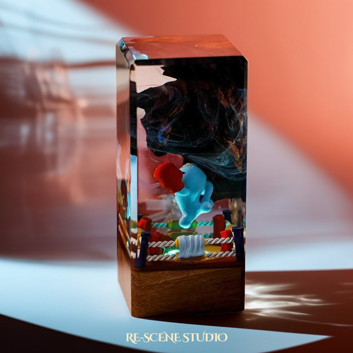 Wobbuffet Resin Epoxy Lamp Multicolor / Size XL: 8.5 x 8.5 x 16 (cm) – Handmade Resin Lamp by Rescene Studio | Rescene Studio