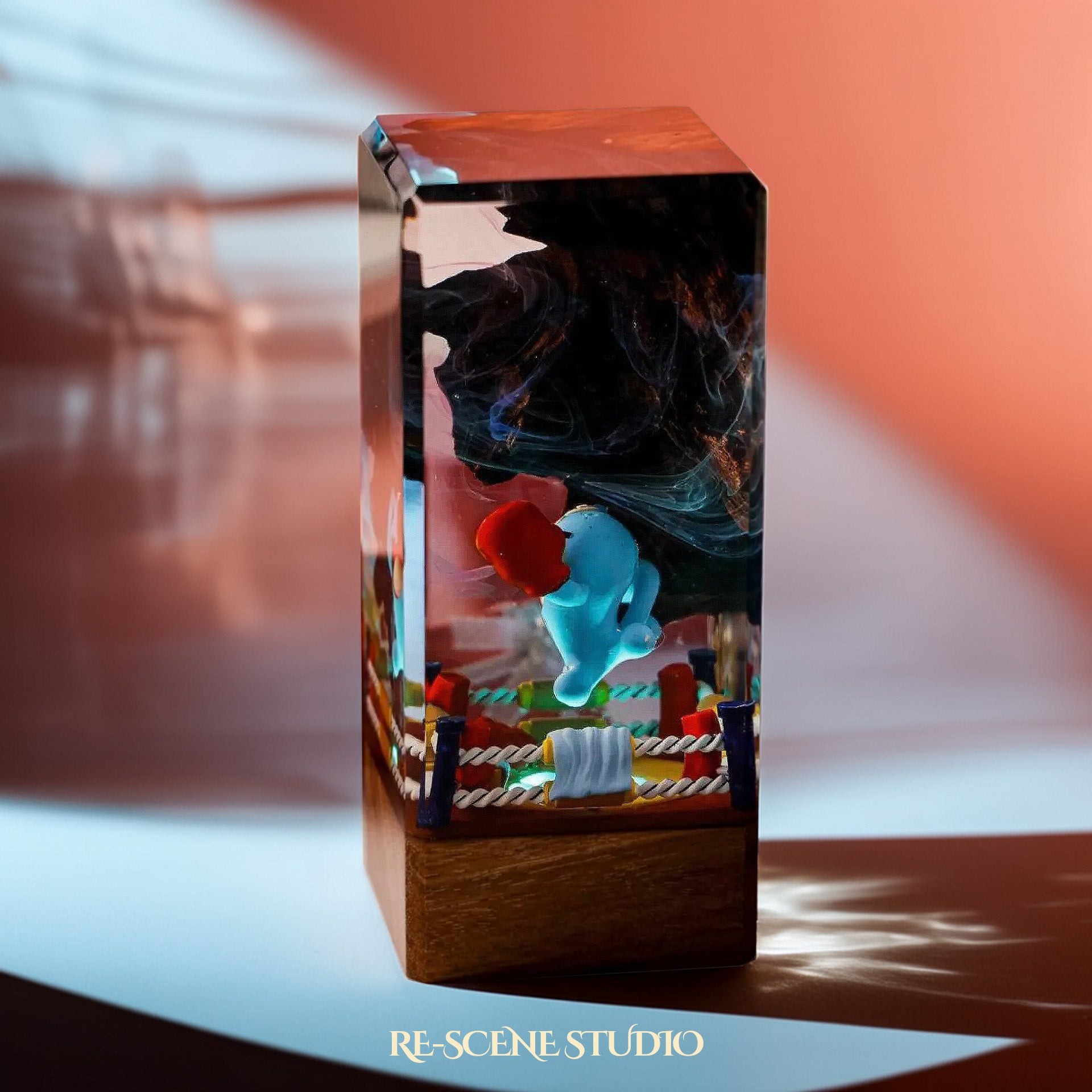 Wobbuffet Resin Epoxy Lamp Multicolor / Size XL: 8.5 x 8.5 x 16 (cm) – Handmade Epoxy Resin Lamp by Rescene Studio | Rescene Studio