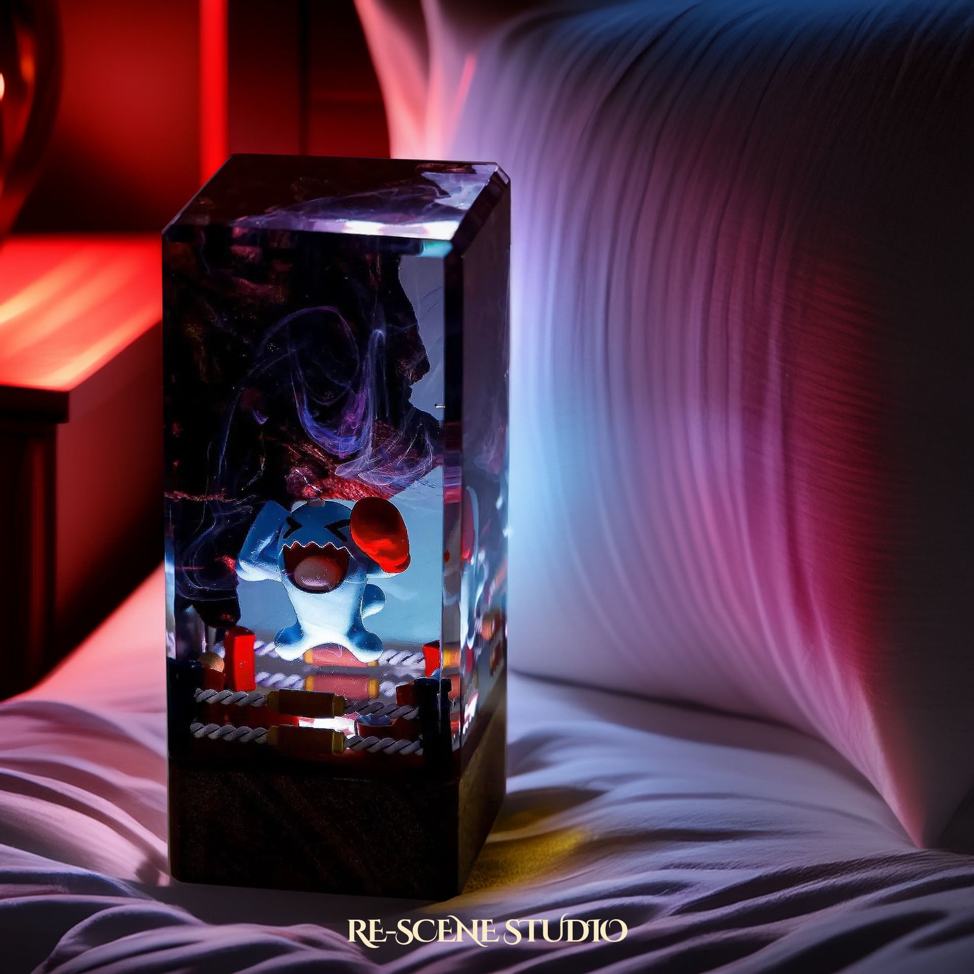 Wobbuffet Resin Epoxy Lamp Multicolor / Size XL: 8.5 x 8.5 x 16 (cm) – Handmade Epoxy Resin Lamp by Rescene Studio | Rescene Studio