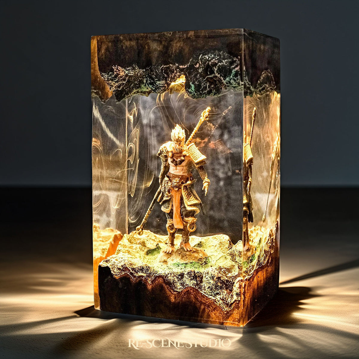 Wukong Resin Lamp V1, handcrafted epoxy resin LED lamp