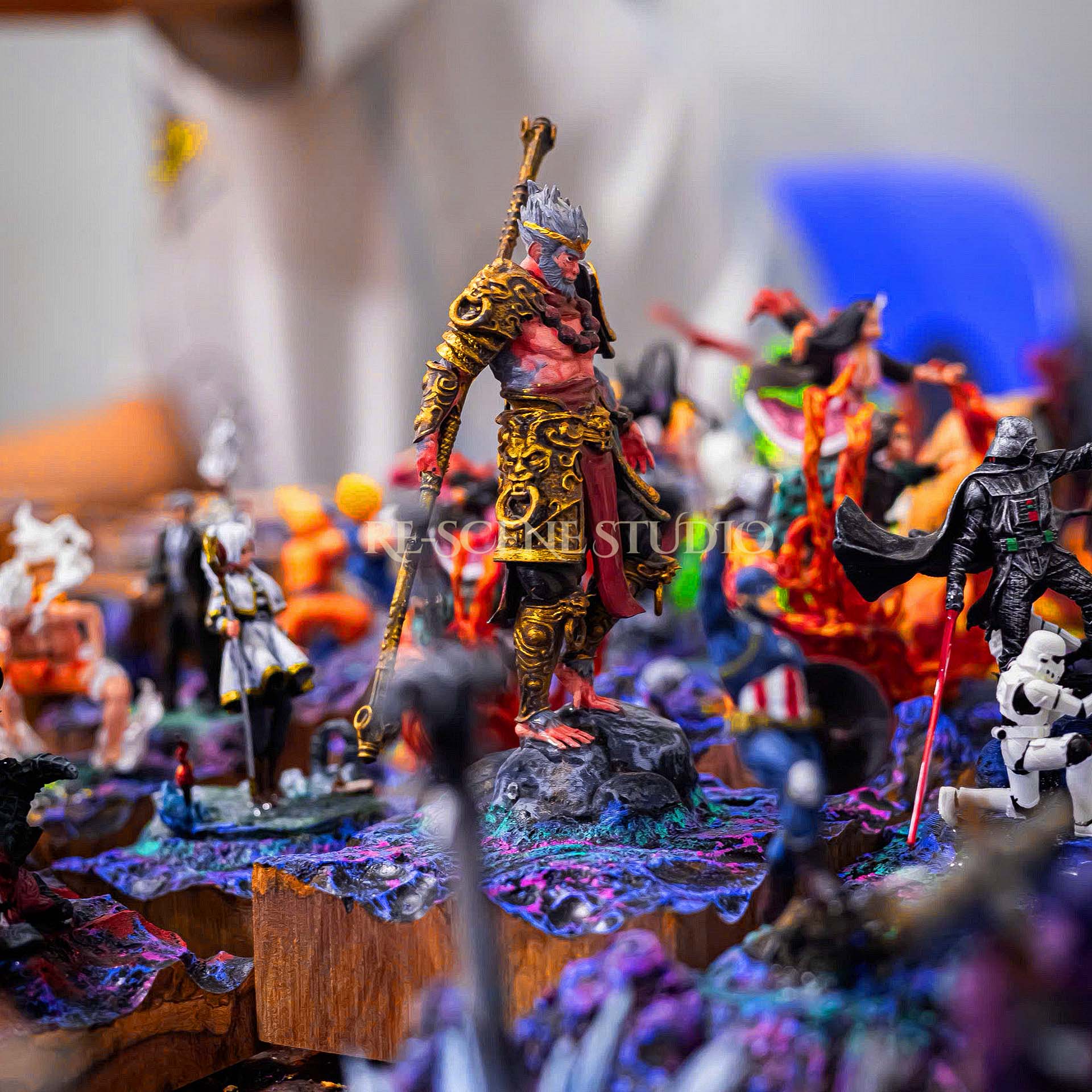 Midna and Wolf Sacred Blade Hero Resin Lamp — Handcrafted Resin