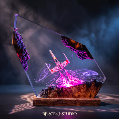 X-Wing Resin Lamp, Star Wars resin art lamp