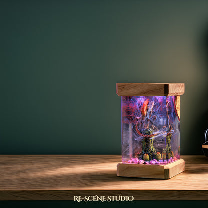 Xenomorph Resin Epoxy Lamp Multicolor / Size M: 6 x 6 x 12 (cm) – Handmade Resin Lamp by Rescene Studio | Rescene Studio