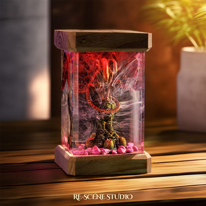 Xenomorph Resin Epoxy Lamp Multicolor / Size M: 6 x 6 x 12 (cm) – Handmade Resin Lamp by Rescene Studio | Rescene Studio