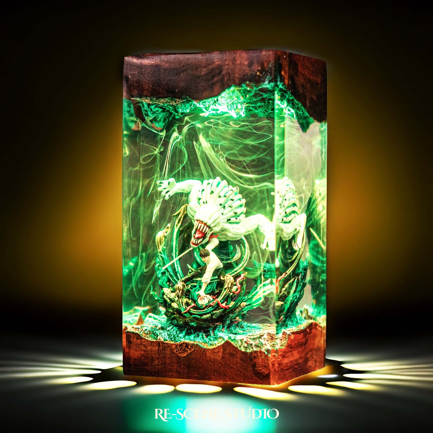 Yuta Okkotsu Resin Lamp — Display Setup | Artisan Resin Art Lamp, Ambient Light for Home or Office