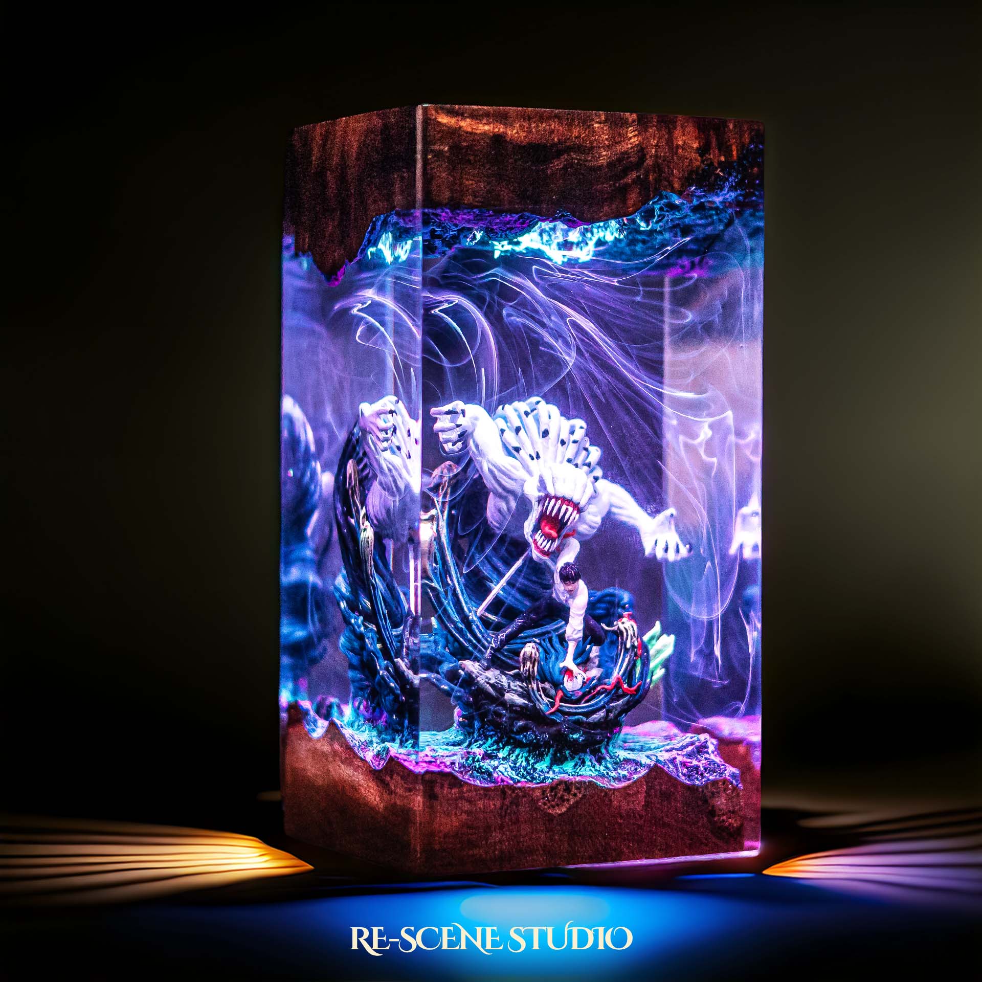 Yuta Okkotsu Resin Lamp — Side Profile View | Handmade Pop-Culture Resin Art, Perfect Themed Gift