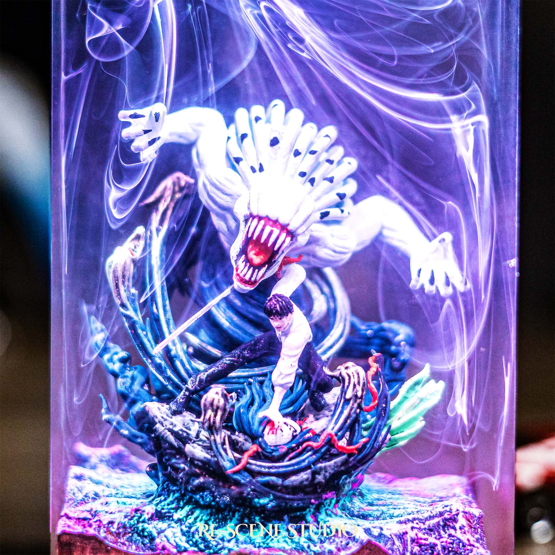 Yuta Okkotsu Resin Lamp — Detailed Display | Premium 3D Resin Diorama with RGB Color-Changing Light
