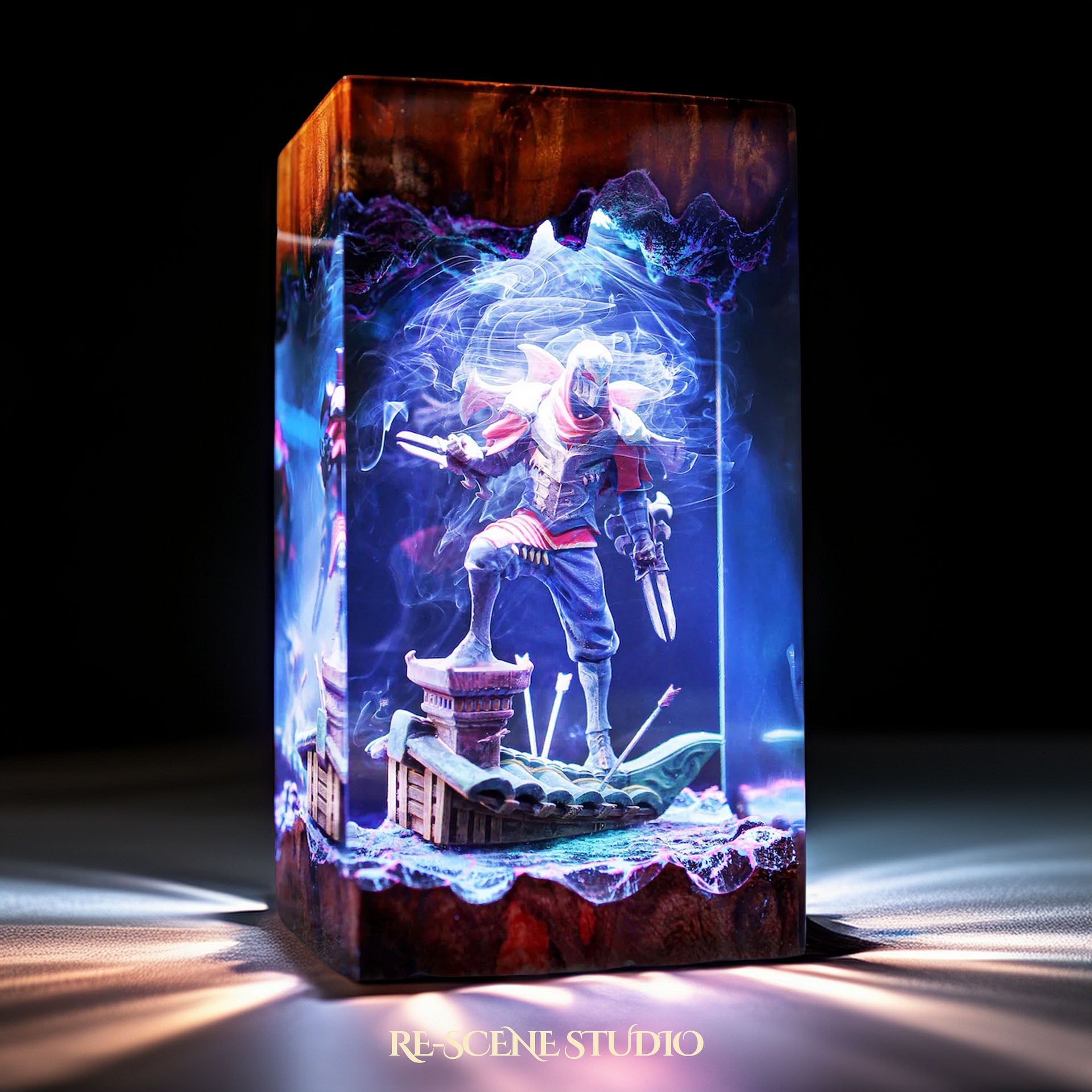 Zed Resin Lamp | RGB LED League of Legends Champion – Rescene Studio