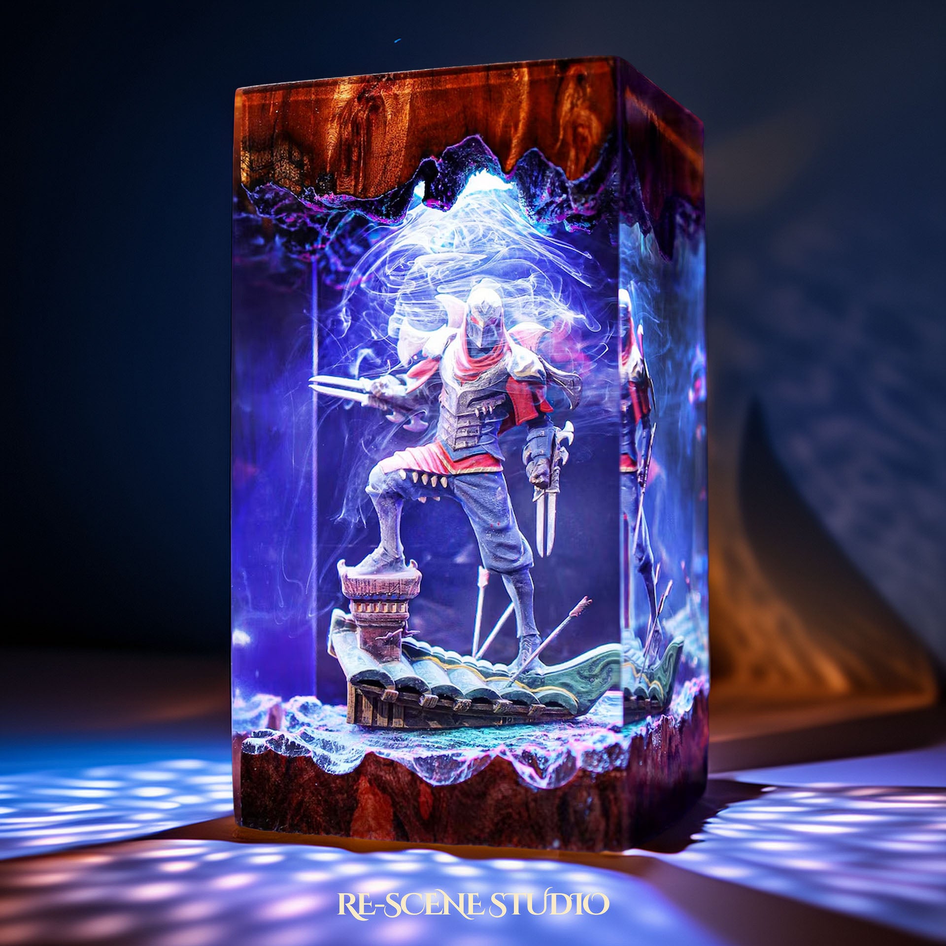 Zed Resin Lamp | RGB LED League of Legends Champion – Rescene Studio