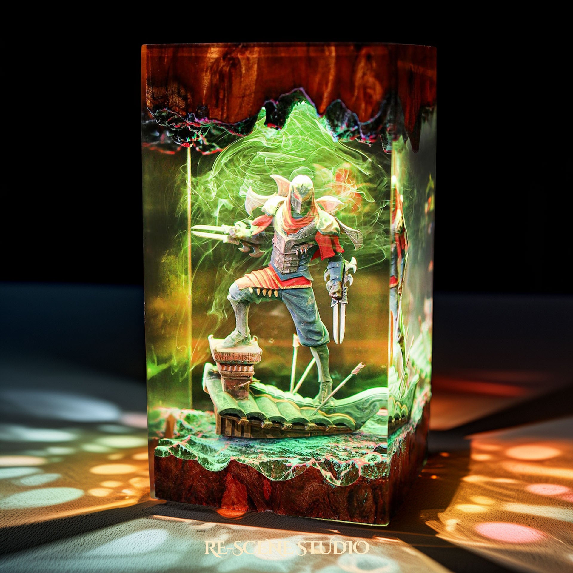 Zed Resin Lamp | RGB LED League of Legends Champion – Rescene Studio