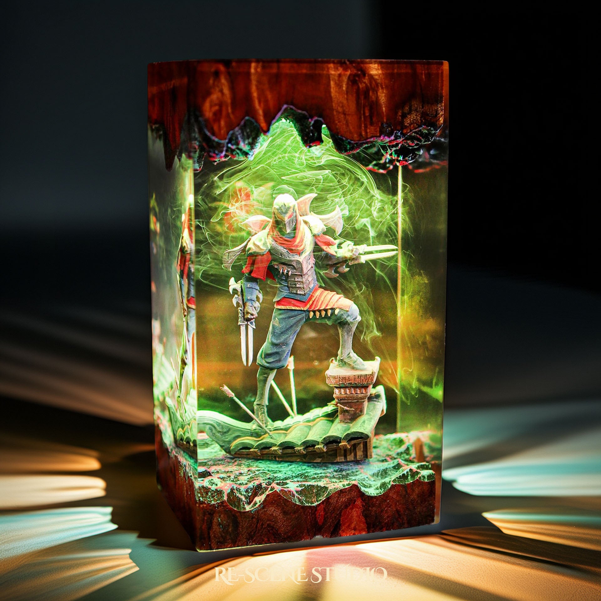 Zed Resin Lamp | RGB LED League of Legends Champion – Rescene Studio