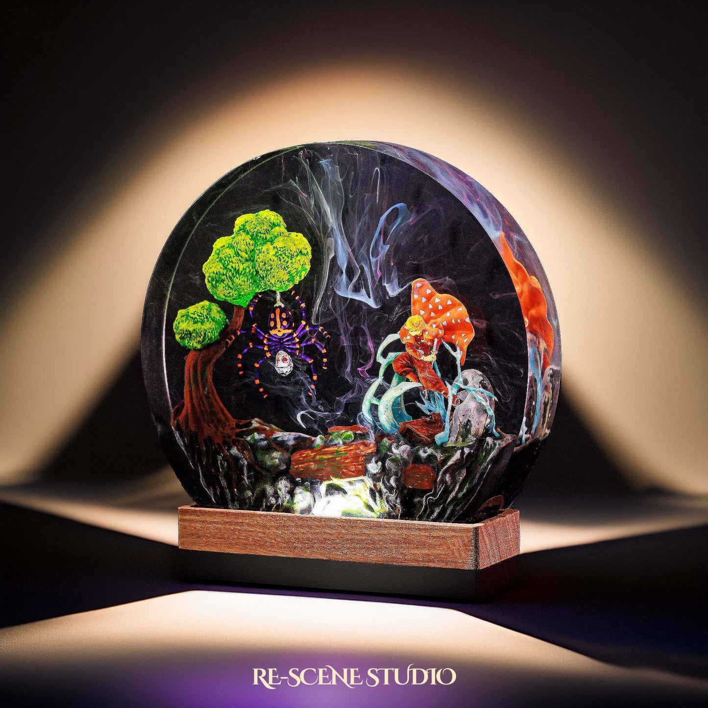 Zenitsu Resin Epoxy Lamp – Demon Slayer Multicolor / Size M: 13 x 12 (cm) – Handmade Resin Lamp by Rescene Studio | Rescene Studio