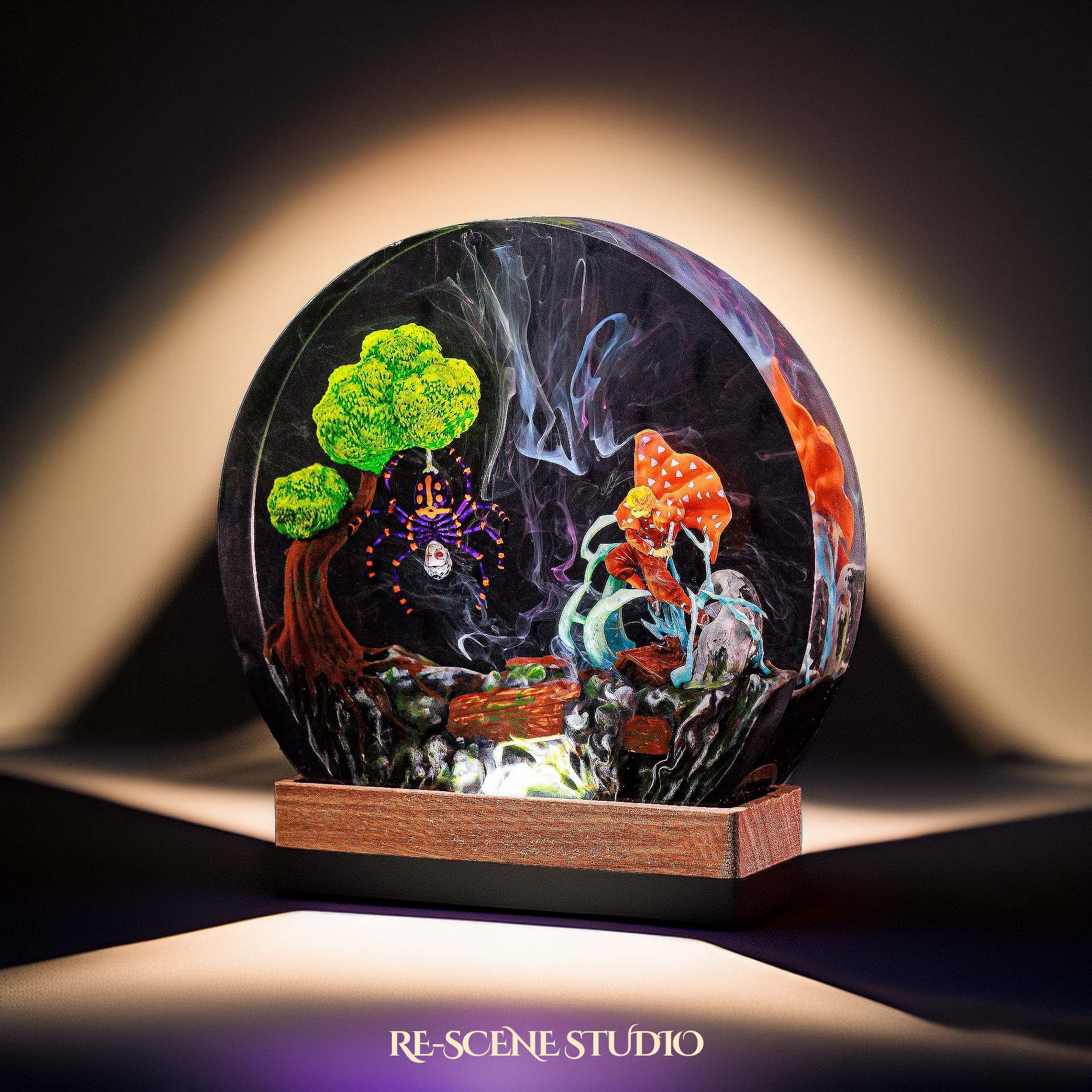 Zenitsu Resin Epoxy Lamp – Demon Slayer Multicolor / Size M: 13 x 12 (cm) – Handmade Epoxy Resin Lamp by Rescene Studio | Rescene Studio