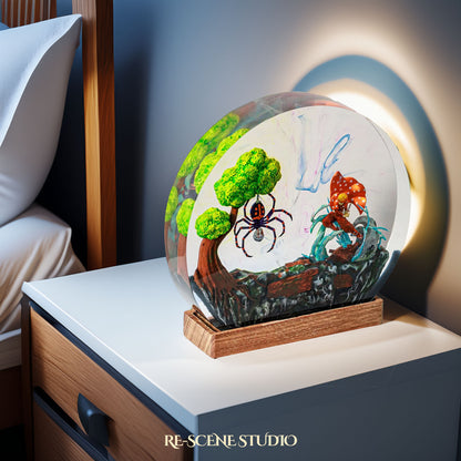 Zenitsu Resin Epoxy Lamp – Demon Slayer Multicolor / Size M: 13 x 12 (cm) – Handmade Resin Lamp by Rescene Studio | Rescene Studio