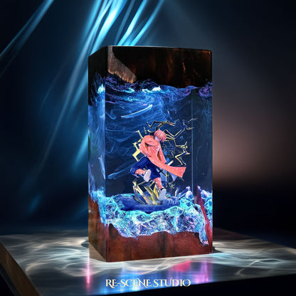 Zenitsu Resin Epoxy Lamp – Demon Slayer Multicolor / Size M: 7 x 13 x 7 (cm) – Handmade Resin Lamp by Rescene Studio | Rescene Studio