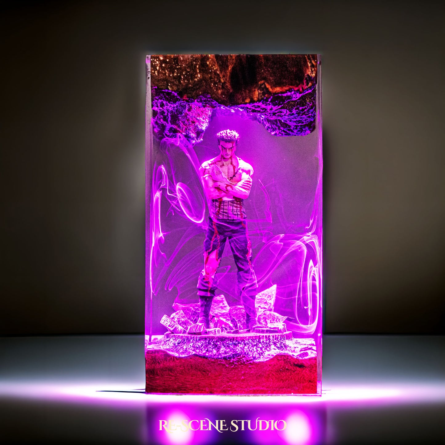 Roronoa Zoro Resin Lamp V4 — Detailed Display | Premium 3D Resin Diorama with RGB Color-Changing Light