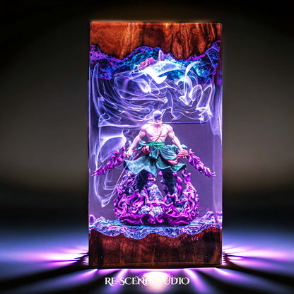 Roronoa Zoro Resin Lamp V5 — Handcrafted Epoxy Resin LED Lamp | Unique Ambient Decor & Collector's Gift