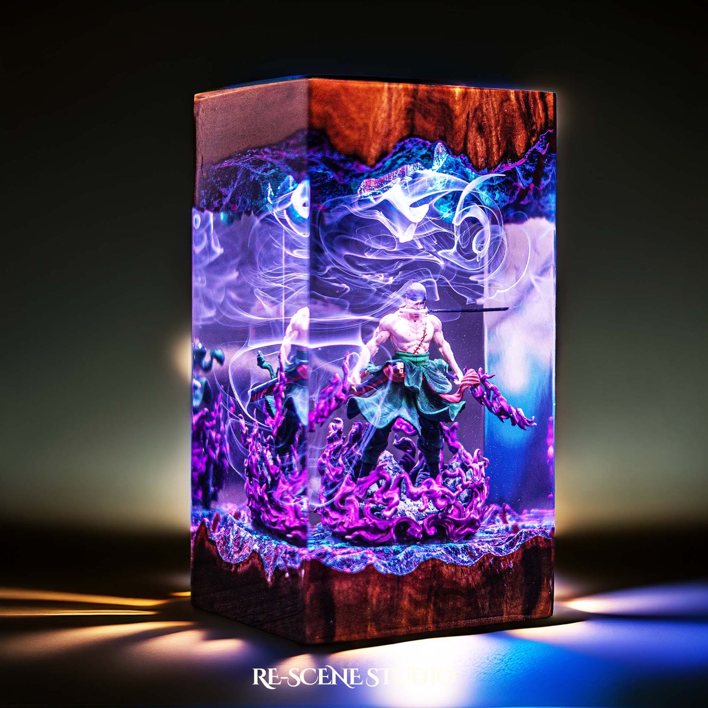 Roronoa Zoro Resin Lamp V5 — Handcrafted Epoxy Resin LED Lamp | Unique Ambient Decor & Collector's Gift