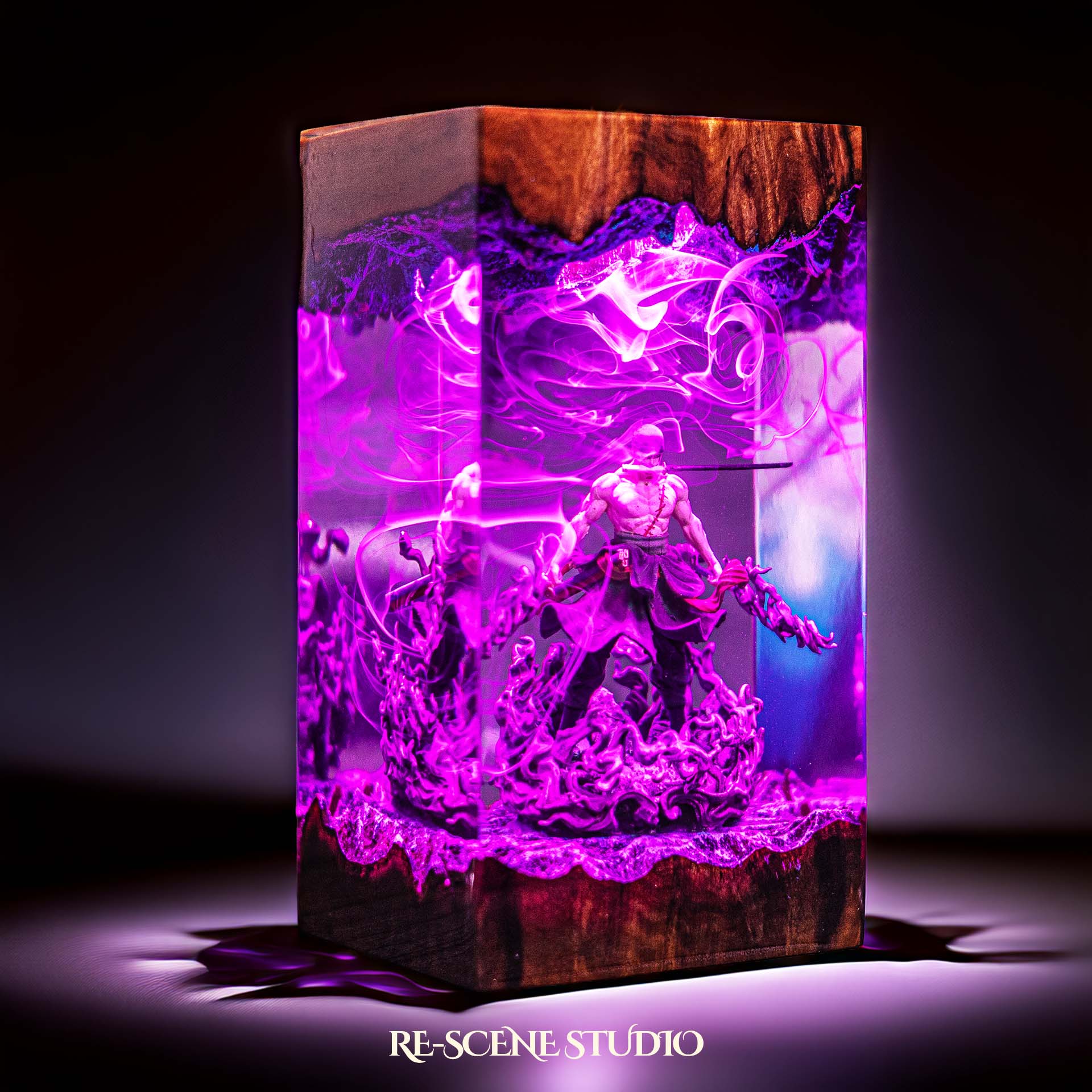 Roronoa Zoro Resin Lamp V5 — Detailed Display | Premium 3D Resin Diorama with RGB Color-Changing Light