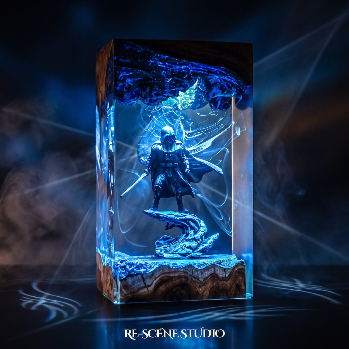 Darth Vader Resin Lamp V3 (Star Wars) — hand-poured epoxy resin night light glowing in 16 RGB colors