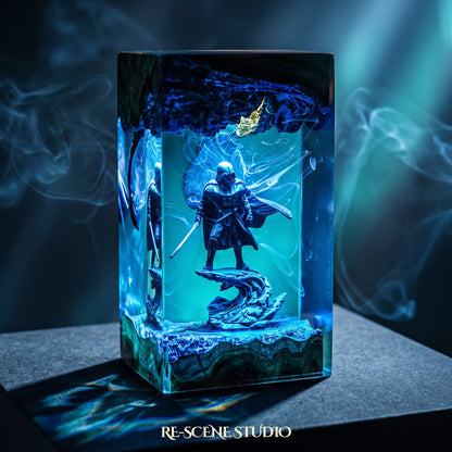 Darth Vader Resin Lamp V3 from another angle — handmade Star Wars LED resin lamp by Rescene Studio