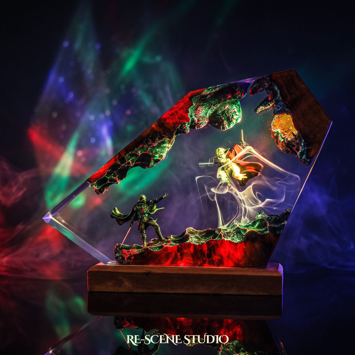 Darth Vader vs Yoda Resin Lamp — premium Star Wars resin art lamp, a gift-ready piece for collectors