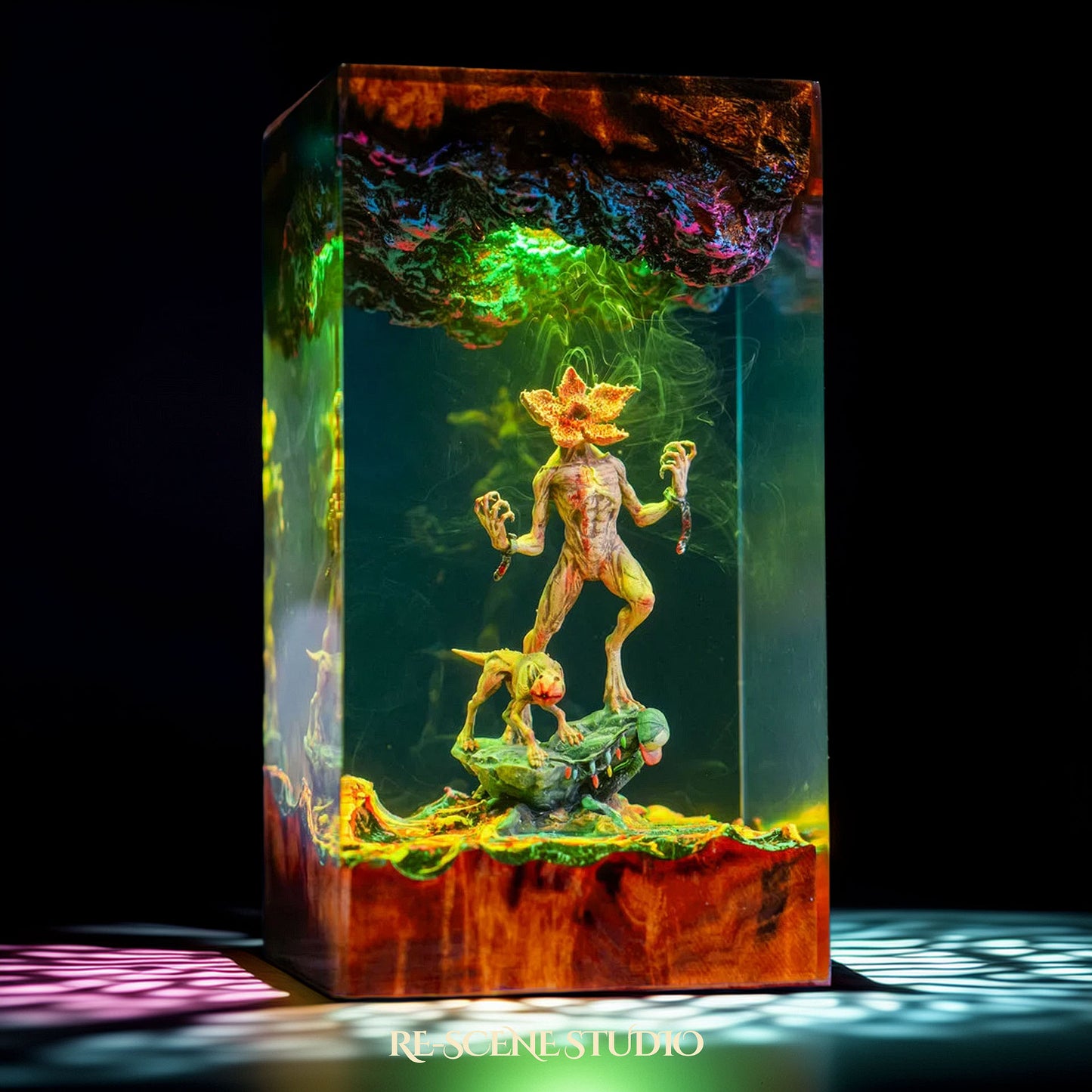 Lifestyle photo of Demogorgon resin lamp for home decor collectors