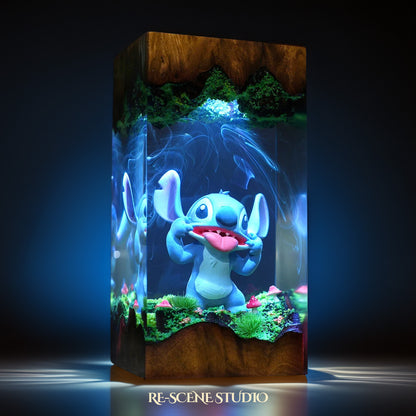 Blue Cosmic Pet Creature Resin Lamp V2 — Handcrafted Epoxy Resin LED Lamp | Unique Ambient Decor & Collector's Gift