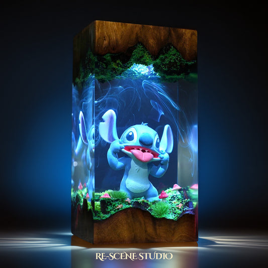 Blue Cosmic Pet Creature Resin Lamp V2 — Handcrafted Epoxy Resin LED Lamp | Unique Ambient Decor & Collector's Gift