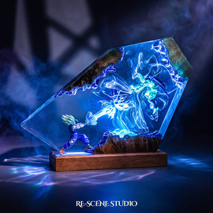 Gohan vs Cell Resin Lamp — premium Dragon Ball resin art lamp, a gift-ready piece for collectors
