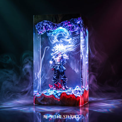 Goku Super Saiyan 5 Resin Lamp V2 (Dragon Ball) — hand-poured epoxy resin night light glowing in 16 RGB colors