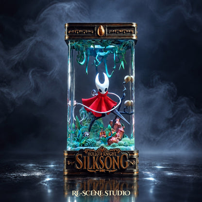 Hornet Resin Lamp V5 (Hollow Knight: Silksong) — hand-poured epoxy resin lamp glowing in 16 RGB colors