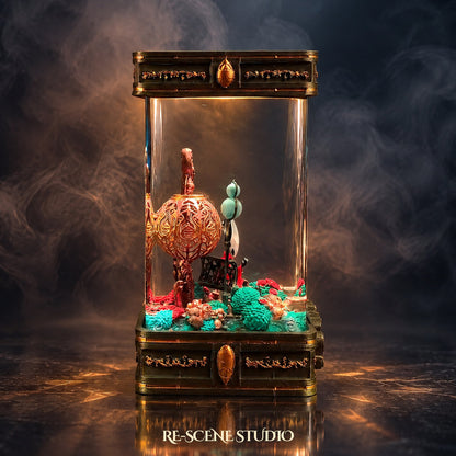 Hollow Knight: Silksong collectible — the Hornet Resin Lamp V7 on its ornate Silksong-lettered base
